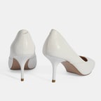 Kadın Beyaz Deri Topuklu Klasik Ayakkabı