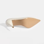 Kadın Beyaz Deri Topuklu Klasik Ayakkabı