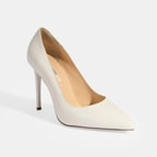 Kadın Beyaz Deri Topuklu Klasik Ayakkabı