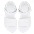 Kadın Beyaz Dolgu Tabanlı Deri Sandalet