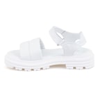 Kadın Beyaz Dolgu Tabanlı Deri Sandalet