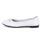 Kadın Beyaz Kapitone Deri Babet