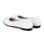 Kadın Beyaz Kapitone Deri Babet