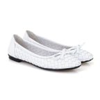 Kadın Beyaz Kapitone Deri Babet