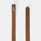 Kadın Beyaz / Konyak Çift Taraflı Deri Kemer