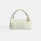 Kadın Beyaz Logo Baskılı Deri El Çantası