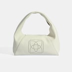 Kadın Beyaz Logo Baskılı Deri Omuz Çantası