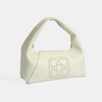 Kadın Beyaz Logo Baskılı Deri Omuz Çantası