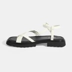 Kadın Beyaz Parmak Arası Deri Sandalet