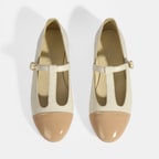 Kadın Beyaz Rugan T-Bant Mary Jane Babet