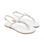 Kadın Beyaz Taşlı Sandalet