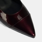 Kadın Bordo Ayarlanabilir Tokalı Rugan Babet