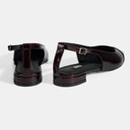 Kadın Bordo Ayarlanabilir Tokalı Rugan Babet