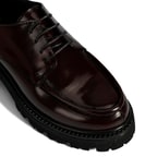 Kadın Bordo Bağcıklı Kalın Tabanlı Deri Günlük Ayakkabı