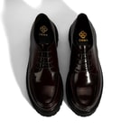 Kadın Bordo Bağcıklı Kalın Tabanlı Deri Günlük Ayakkabı