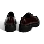 Kadın Bordo Bağcıklı Kalın Tabanlı Deri Günlük Ayakkabı