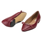 Kadın Bordo Deri Babet