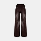 Kadın Bordo Deri Pantolon