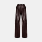 Kadın Bordo Deri Pantolon