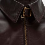 Kadın Bordo Gömlek Yakalı Fit Deri Ceket