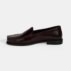 Kadın Bordo Klasik Deri Loafer
