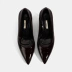 Kadın Bordo Kroko Baskılı Deri Stiletto