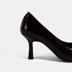 Kadın Bordo Kroko Baskılı Deri Stiletto