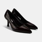 Kadın Bordo Kroko Baskılı Deri Stiletto