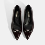 Kadın Bordo Kroko Baskılı Deri Topuklu Ayakkabı