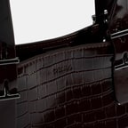 Kadın Bordo Kroko Baskılı Rugan Deri El Çantası