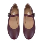 Kadın Bordo Mary Jane Deri Babet