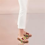 Kadın Bordo Triko Örgülü Terlik