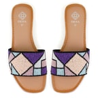 Kadın Çok Renkli Boncuk İşlemeli Terlik