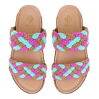 Kadın Çok Renkli Örgülü Terlik