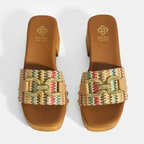 Kadın Çok Renkli Toka Aksesuarlı Topuklu Terlik 