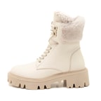 Kadın Ekru Kürk Detaylı Deri Bot