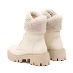 Kadın Ekru Kürk Detaylı Deri Bot