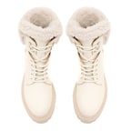 Kadın Ekru Kürk Detaylı Deri Bot