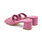 Kadın Fuşya Kroko Baskılı Deri Terlik