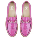 Kadın Fuşya Toka Aksesuarlı Deri Loafer