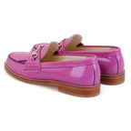 Kadın Fuşya Toka Aksesuarlı Deri Loafer