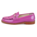 Kadın Fuşya Toka Aksesuarlı Deri Loafer
