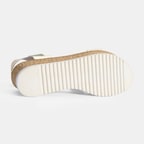 Kadın Gold Ayarlanabilir Tokalı Dolgu Topuklu Deri Sandalet