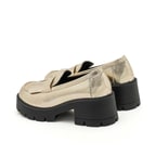 Kadın Gold Deri Püsküllü Loafer