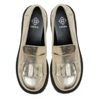 Kadın Gold Deri Püsküllü Loafer