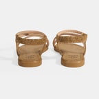 Kadın Gold Lastik Bantlı Taşlı Sandalet