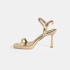 Kadın Gold Toka Detaylı Topuklu Abiye Sandalet