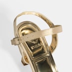 Kadın Gold Toka Detaylı Topuklu Abiye Sandalet