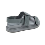 Kadın Gri Deri Sandalet