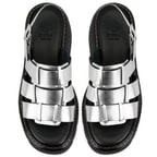 Kadın Gri Dolgu Tabanlı Deri Sandalet